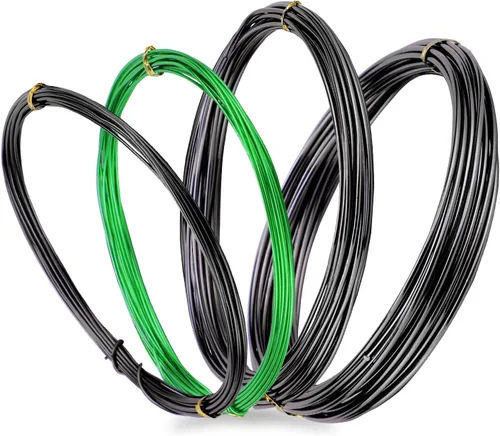 Árbol bonsái de alambre, 4 rollos en total de 64 pies de alambre de entrenamiento de bonsái de aluminio para interiores 1.0MM, 1.5MM, 2.0MM