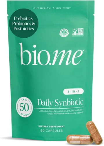 Synbiotic - Prebióticos, probióticos y postbióticos 3 en 1 para la salud digestiva, salud intestinal, apoyo inmunológico y alivio de la hinchazón