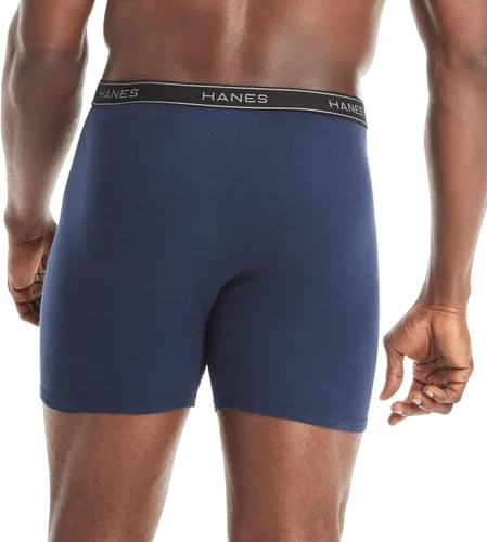 Vista 4 de Hanes Calzoncillos tipo bóxer para hombre, ropa interior de algodón suave y transpirable con cintura ComfortFlex, paquete múltiple