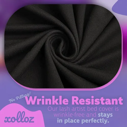 Vista 6 de Funda para mesa de masaje, funda elástica negra de 6 pies para cama de masaje, cubierta de cama de pestañas para spa o salón, envoltura de mesa