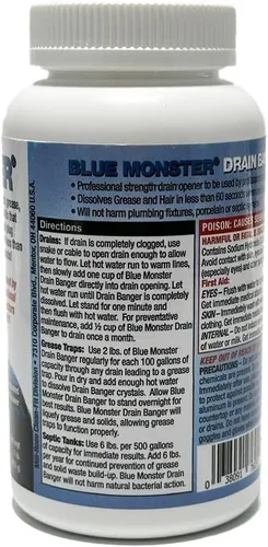 Vista 6 de Juego de 2 limpiadores de drenaje Blue Monster Drain Banger