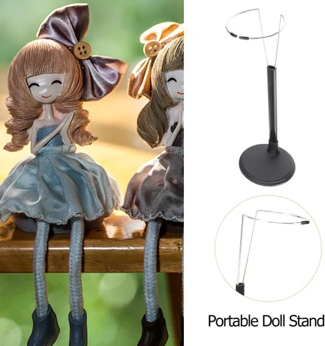 Vista 7 de jojofuny 2Pcs Black Doll Stand for 12-15 Inch Action Figure: Adjustable Height Doll Holder for Display, Action Figure Storage Stand for Home