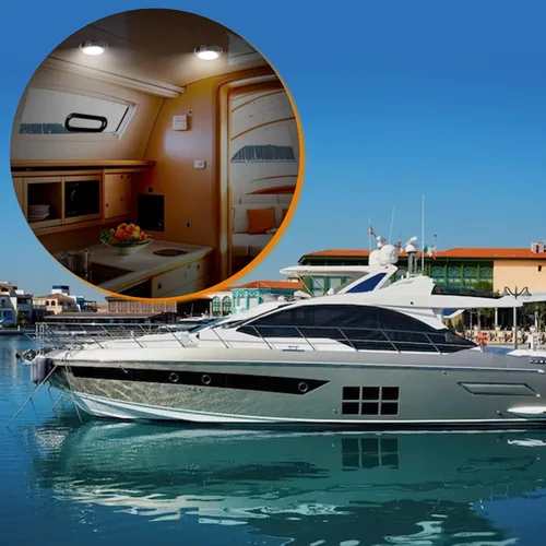 Vista 6 de RVZONE Luz de cúpula de barco marino de 12 V LED luces marinas interior con interruptor de palanca 7 "LED Iluminación de cabina de barco con montaje