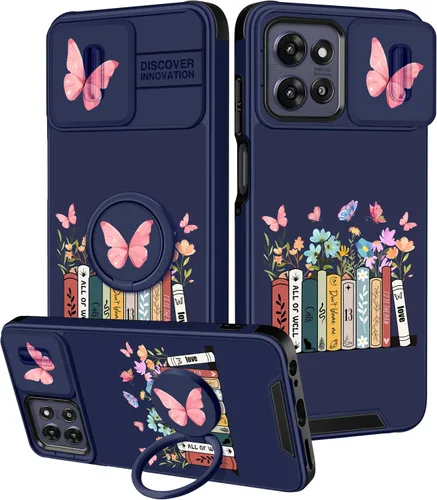 Vista 92 de Funermei - Funda para Moto G Stylus 5G 2023 con soporte de anillo, diseño Hongo de la Luna