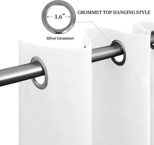 Vista 272 de Easy-Going - Cortinas opacas para dormitorio, aislamiento térmico sólido con ojales, cortinas de ventana para reducción de ruido, cortinas