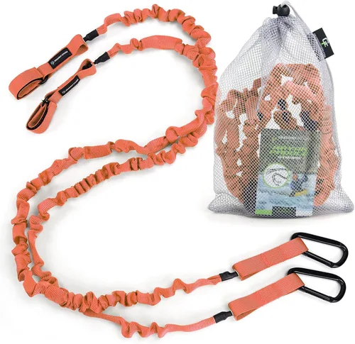 Vista 9 de Gradient Fitness 2 Pack Kayak Paddle Leash, 5-8 Feet Stretchable Paddle Strap with Carabiner Secure Leash Lanyard Rope for SUP Kayak Canoe Paddle