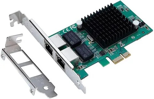 X-MEDIA XM-NA3821 PCI-E 2 puertos Dual 10/100/1000Mbps Gigabit Ethernet PCI Express (PCIe x1) Tarjeta de red de servidor/adaptador de red, chipset