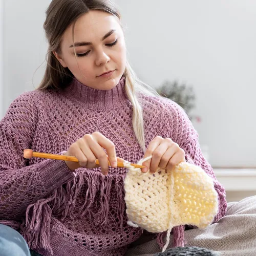 Vista 4 de Aguja de tejer de bambú de 0.394 in recta, de un solo punto, agujas de tejer de madera de 10 pulgadas de largo, para suéter de madera, agujas