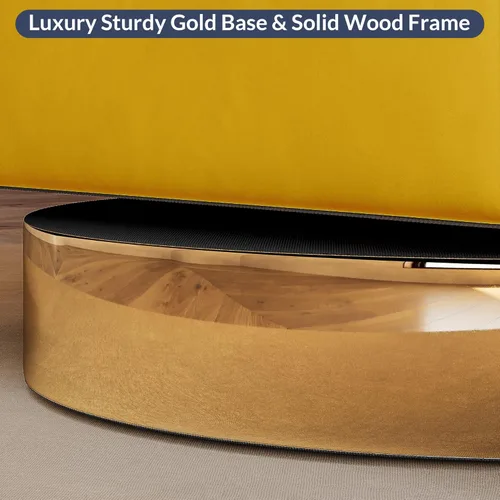 Vista 7 de BELLEZE Silla giratoria con diseño de barril, moderna silla redonda con respaldo curvado de terciopelo con base dorada, 360 grados para sala