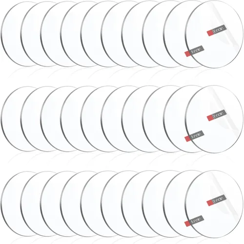 Enoin Paquete de 30 hojas de acrílico transparentes redondas de 1 pulgada, hoja de plexiglás de 1/8 de pulgada de grosor, hoja circular de plástico