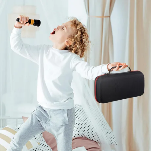 Vista 6 de Ciieeo Bolsa de almacenamiento de micrófono inalámbrico, funda de transporte portátil Eva para 2 micrófonos de mano con cremallera de protección