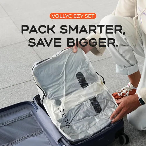 Vista 2 de Bolsas de vacío de viaje impermeables de 25 L, diseño resistente al desgarro, almacenamiento de compresión ligero, bolsas duraderas de sellado al