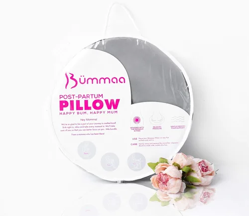Vista 2 de Bümmaa Original - Almohada posparto Cojín de espuma viscoelástica prémium para aliviar el dolor perineal Hemorroides, episiotomía, posnatal