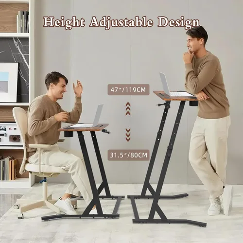 Vista 7 de OrigoDeco Escritorio de ciclismo de interior, escritorio de pie ajustable para almohadilla para caminar, escritorio de entrenamiento de bicicleta