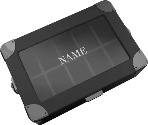 Vista 9 de CASE ELEGANCE Edición Negra Caja Organizadora Militar de 10 Ranuras para Relojes para Hombres, Parte Superior de Cristal Real, Bandeja Modular Negro