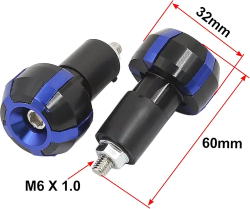 Vista 4 de uxcell 2 unids aleación de aluminio deslizante mango barra mano agarre extremo tapa para motocicleta