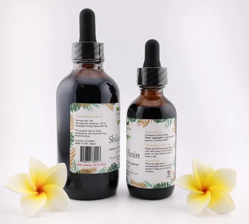 Vista 2 de Extracto líquido sin alcohol de resina Shilajit 2 oz