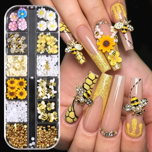 Vista 11 de Dijes de Uñas 3D Multiformas, Aurora Rosa Camelia Mariposa Flor Acrílica Lazo Transparente Corazón Blanco Perlas de Respaldo Plano Decoración