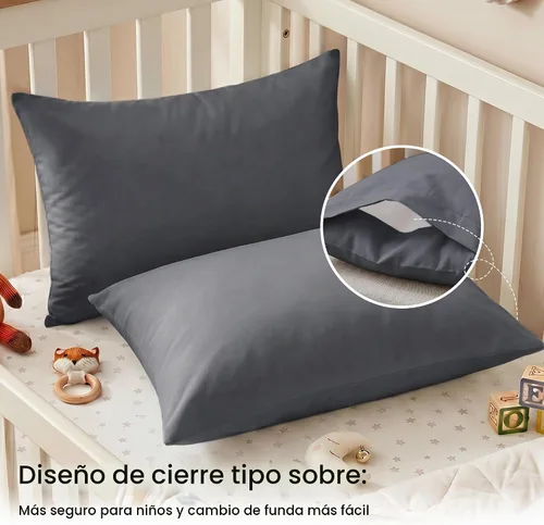 Vista 4 de EXQ Home - Fundas de almohada para niños pequeños 13x18, juego de 2 fundas de almohada de viaje, funda de almohada pequeña para almohada de bebé