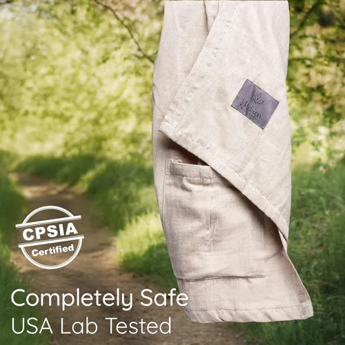 Vista 3 de Portabebés con Eslinga de Anillo - Probado en Laboratorio de EE. UU., 100% Algodón Muslin Natural, Eslinga de Anillo transpirable y ergonómica Beige