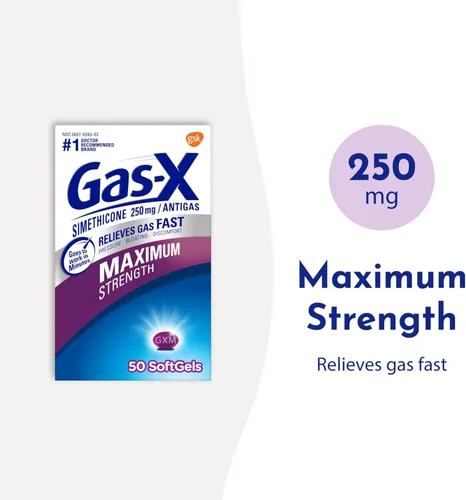 Vista 2 de Gas-X Cápsulas blandas de alivio de gases de máxima resistencia con simeticona, 250 mg - 30