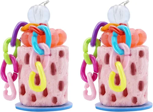 Vista 7 de Wontee Pico de pájaro molienda periquito golosinas aves calcio masticar juguete para periquitos periquitos cacatúa conure hámster (color aleatorio)