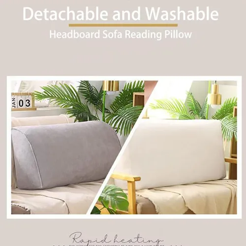 Vista 2 de Almohada de lectura para cabecero, almohada de cuña, triangular, suave, para cabecero, cojín de apoyo para el respaldo del sofá cama, almohadas