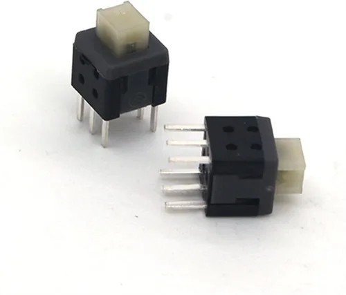 Vista 4 de GATSUN Rocker Switch 10pcs Small Micro self Locking Switch 5.8 * 5.8mm wit 6 feet with Lock Touch Switch Button Switch Flat Head White Head Switch