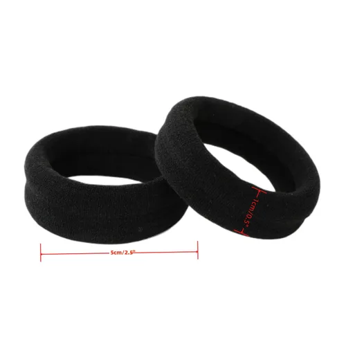 Vista 3 de 20 ligas negras para el cabello, rizadas, elásticas y pesadas, para coletas, diademas sólidas, sin costuras, de algodón, para mujeres y niñas, Negro