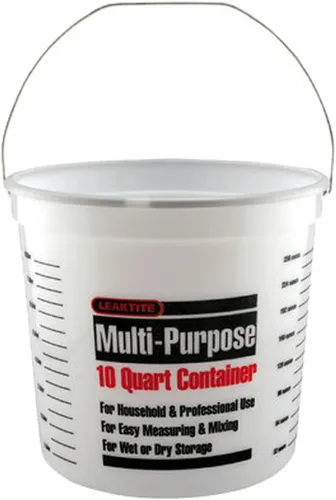 Vista 2 de Leaktite 10Q12NM0012 Cubo multiusos de 10 cuartos de galón con borde reforzado, 10 cuartos de galón
