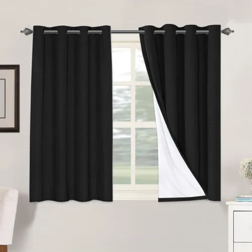 Vista 196 de H.VERSAILTEX - Cortinas opacas duraderas con textura gruesa, de 100 % de lino, cortina para puerta de patio, con ojales antioxidantes, panel