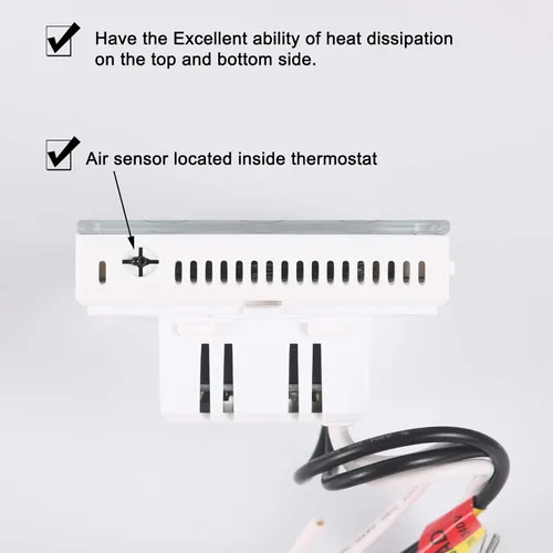 Vista 9 de Termostato programable para calefacción radiante bajo el suelo de la casa, controlador de alfombra térmica para el hogar, auto-adaptación AC