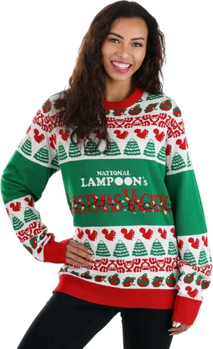 Vista 4 de National Lampoon's Christmas Vacation Light Up LED Ugly Christmas Sweater for Adults, Light Up Xmas Sweater