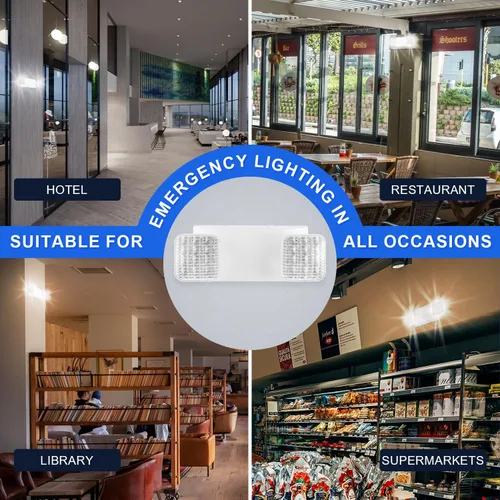 Vista 8 de Luces de emergencia LED con batería de respaldo, certificado UL 924