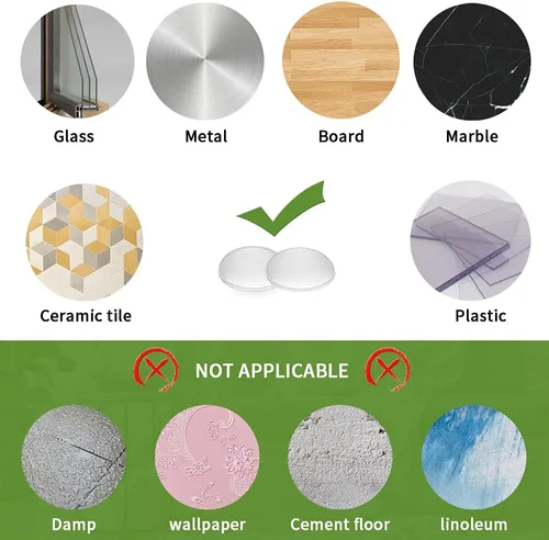 Vista 5 de Parachoques de puerta de gabinete de súper alta viscosidad -200 piezas de almohadillas adhesivas transparentes de 2/5 pulgadas de diámetro