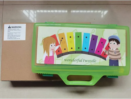 Vista 5 de ENNBOM Xilófono Glockenspiel 8 Notas Campanas de resonador cromático con estuche verde