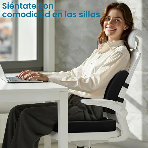 Vista 6 de CushZone Cojín de asiento, almohada de apoyo lumbar con correa ajustable, cojines para silla para aliviar el dolor de ciática, con funda lavable