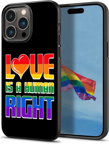 Love is A Human Right Rainbow LGBT Pride - Funda compatible con iPhone 16 15 14 13 12 11 Pro Max | Samsung Galaxy S24 S23 S22 S21 S20 FE Plus