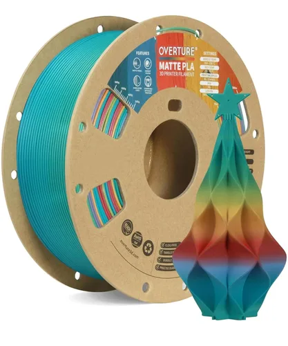 Vista 20 de OVERTURE - Filamento para impresora 3D de ácido poliláctico (PLA), 1.75 mm, carrete de cartón con filamento PLA mate de 2.2 libras, precisión