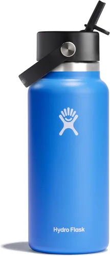 Vista 60 de Hydro Flask Botella de agua – Acero inoxidable aislado – Tapa flexible con popote de boca ancha, antiderrames, a prueba de fugas y recargable
