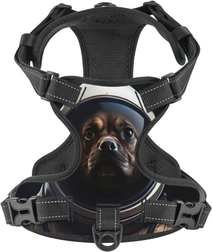 Vista 8 de Dog Harness for Small Dogs with Leash No Pull 2 Leash Clips, Adjustable Soft American Flag and The Eagle Dog Vest Set Small