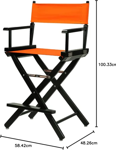 Vista 396 de Casual Home - Silla de director de 30 in, marco blanco, con lona color blanco, altura de barra