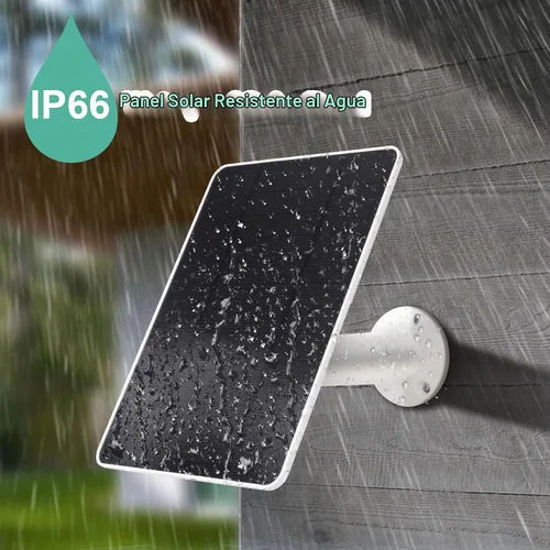 Vista 6 de Panel solar USB para cámara Ring, cargador de panel solar tipo C 5 V 6 W con cable de carga impermeable de 10 pies, micro USB y USB-C y puerto
