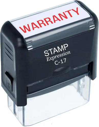 StampExpression - Sello de goma autoentintado de oficina de garantía - Tinta roja (A-5423)