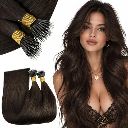 Vista 47 de RUNATURE Extensiones de cabello azul con clip, cabello real, 14 pulgadas