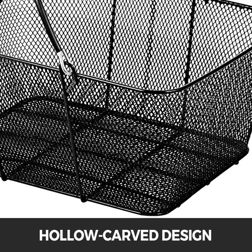 Vista 4 de Mophorn Cestas de compras con asas, cesta de compras de metal negro, cesta de compras de alambre portátil, cesta de compras de malla de alambre