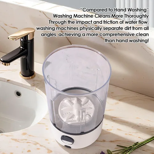 Vista 8 de Lavadora de ropa interior con pantalla táctil LED, lavadora portátil recargable de ropa interior, lavado profundo rápido de 5/10 minutos