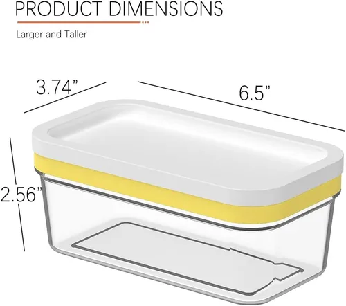 Vista 2 de UNIVIVO Cortador de Mantequilla de Plástico, Envase de Mantequilla con Tapa para Nevera, Corte Fácil de Dos Barras de Mantequilla de 4oz