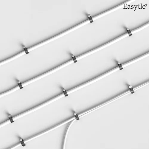 Vista 7 de Easytle Abrazaderas de cable de plástico, 100 clips de cable de 0.394 pulgadas, clips de cable coaxial, clips de cable coaxial, clips de cable