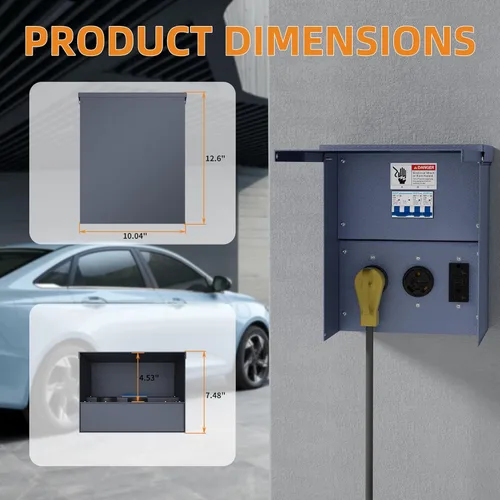 Vista 2 de Panel de salida de alimentación temporal resistente a la intemperie, panel eléctrico de RV precableado más grueso con toma de corriente de 20, 30